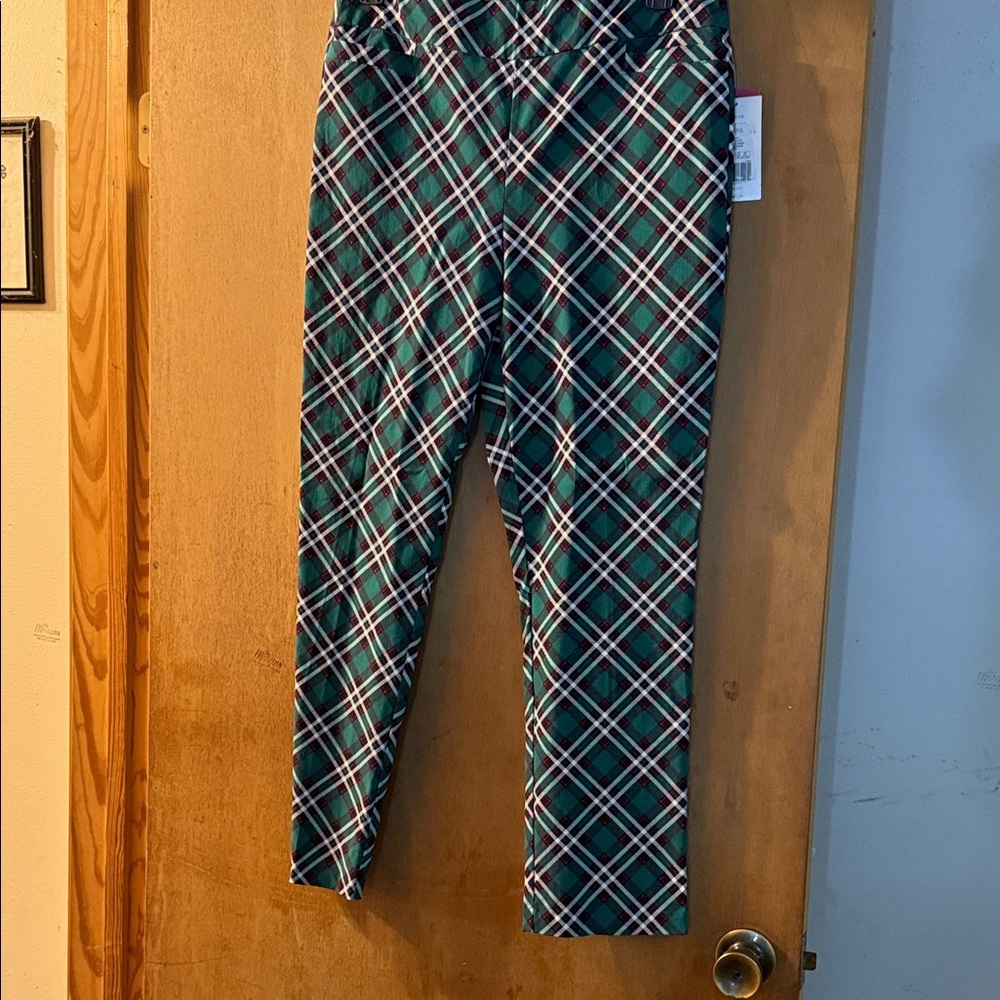 Kim Rogers Green Plaid Leggings